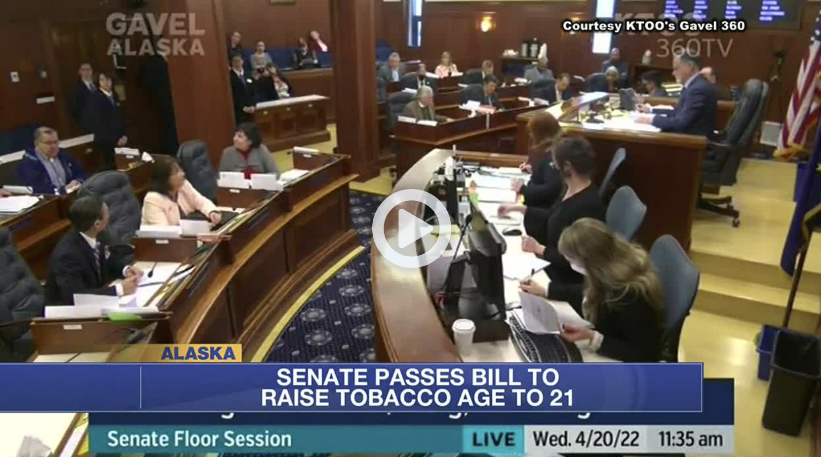 Alaska Senate chambers during vote